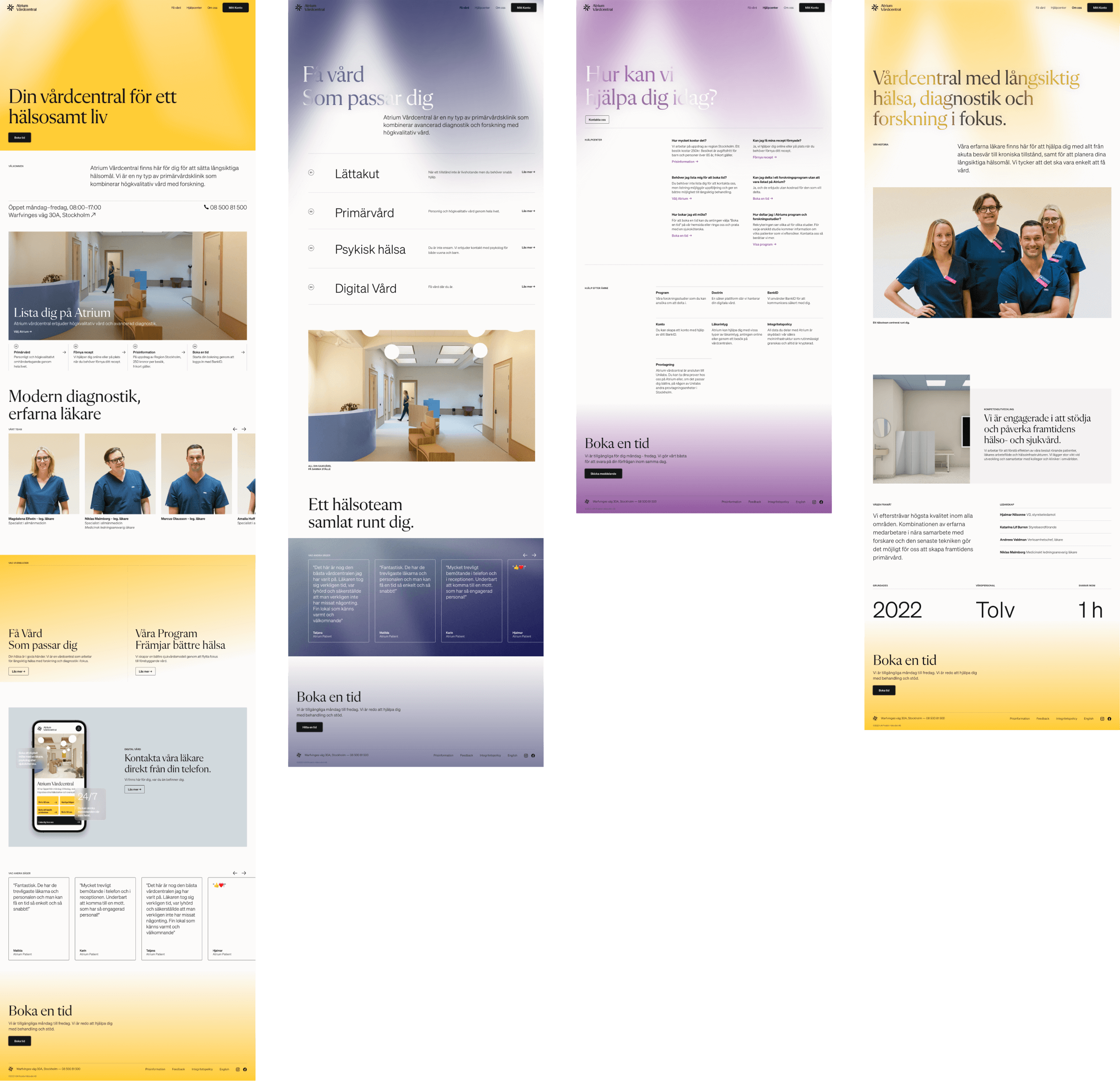 Main Atrium Vårdcentral site pages