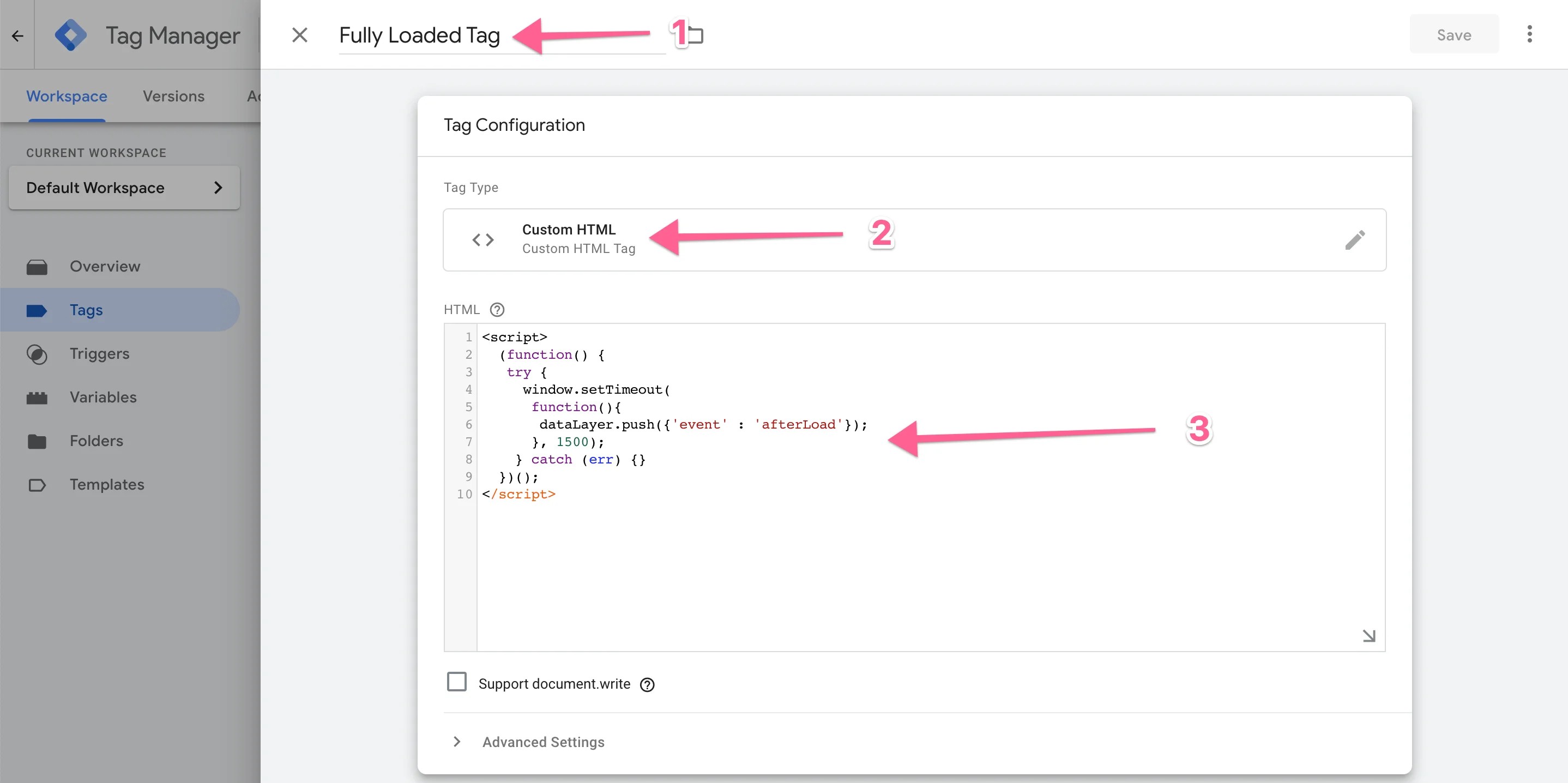 Fully loaded tag in Google Tag Manager