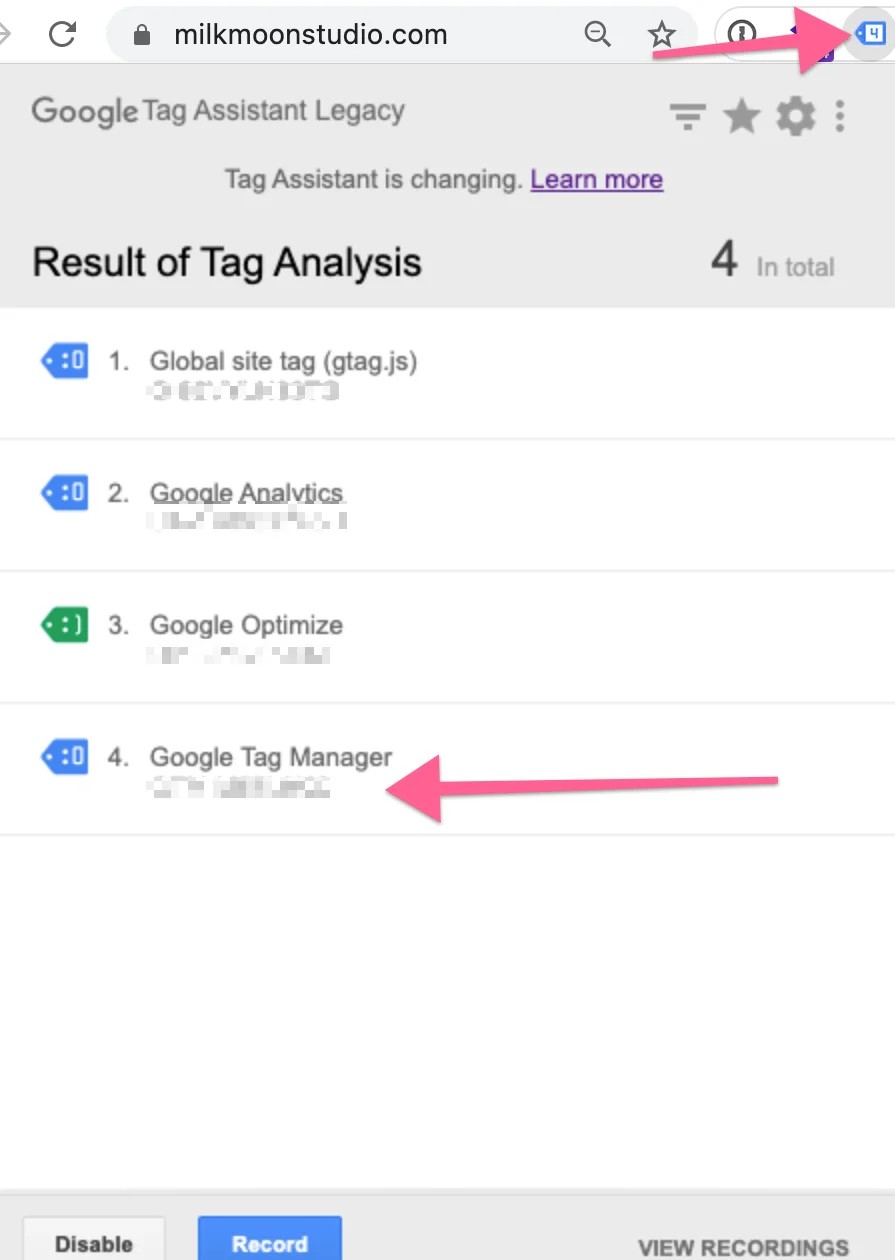 Google Analytics Tags Showing in Google Tag Assistant