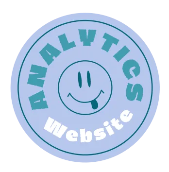 PNG-Aufkleber mit blauem Smiley Face für Webseitenanalysen