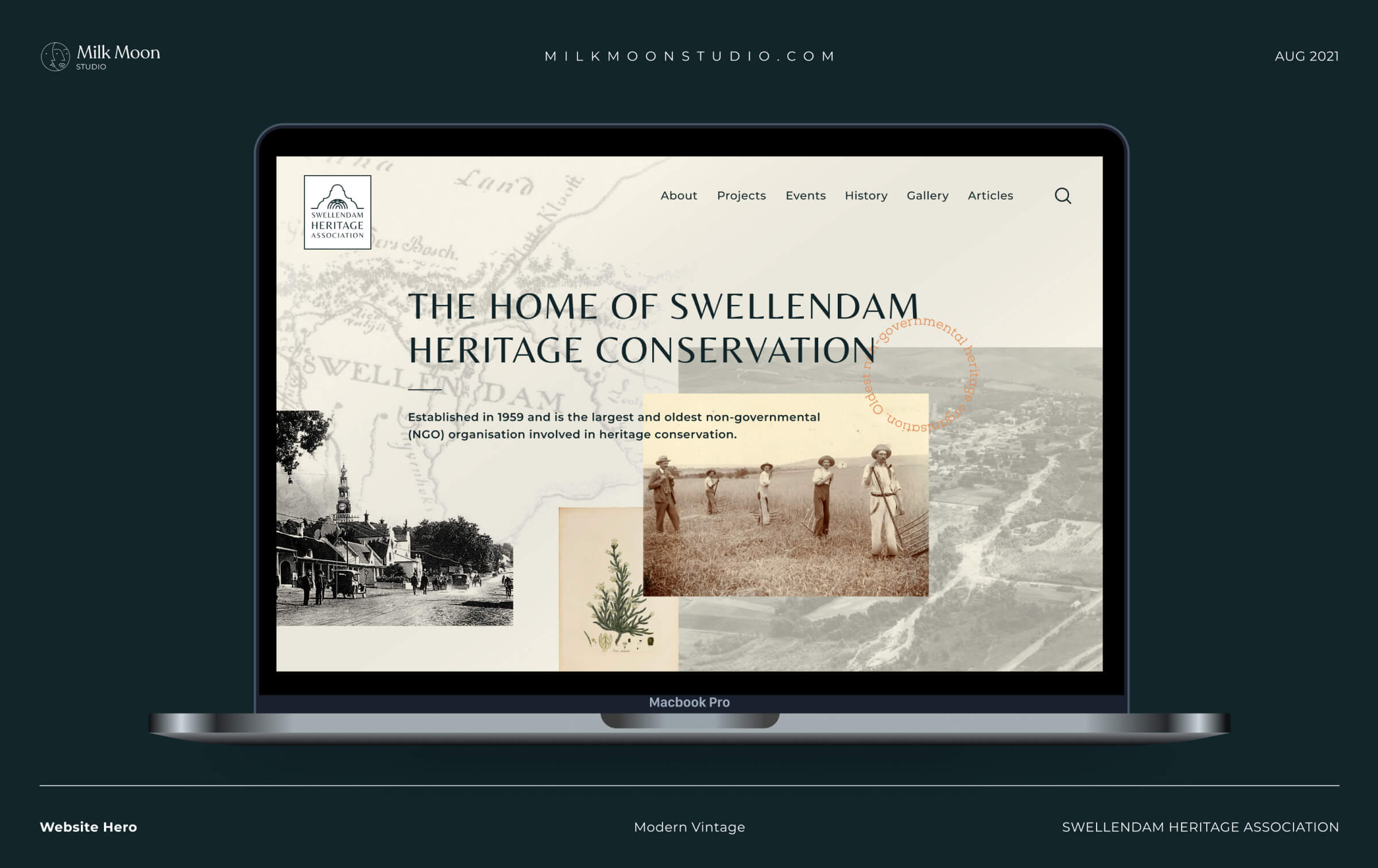 Swellendam Heritage Society site preview by Milk Moon Studio
