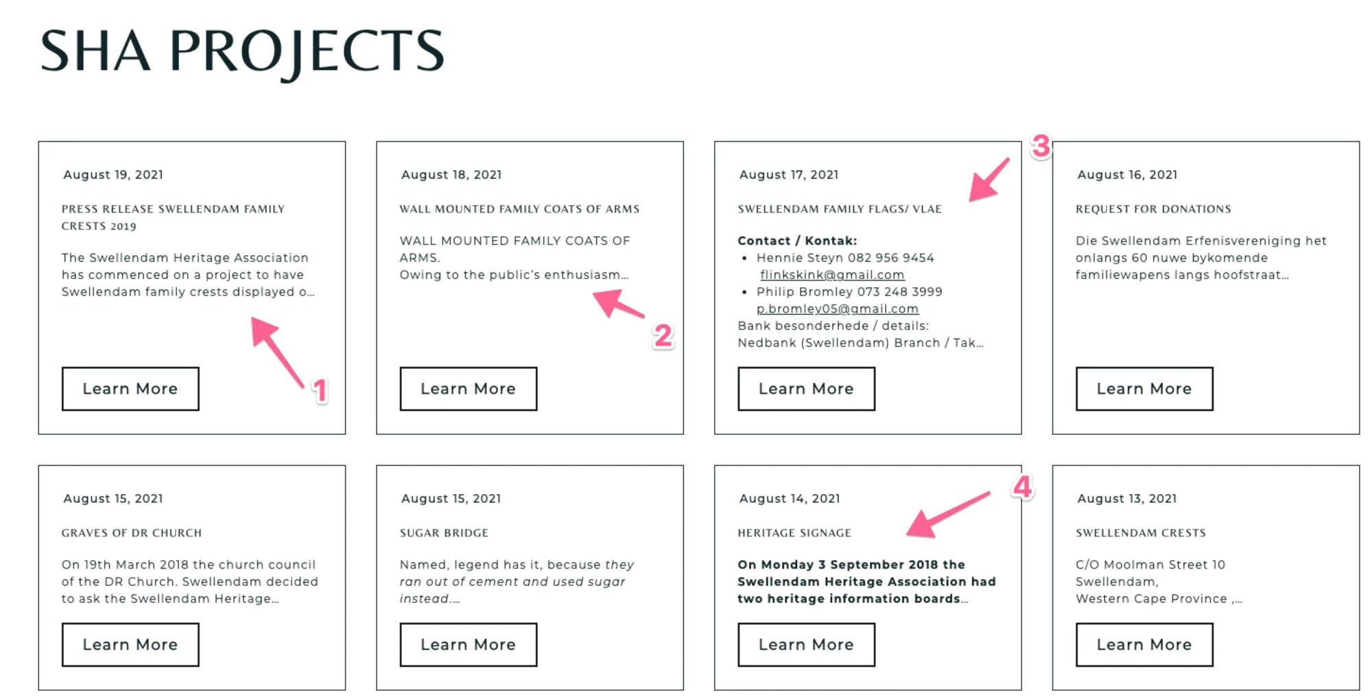 Summary on the published Webflow Page