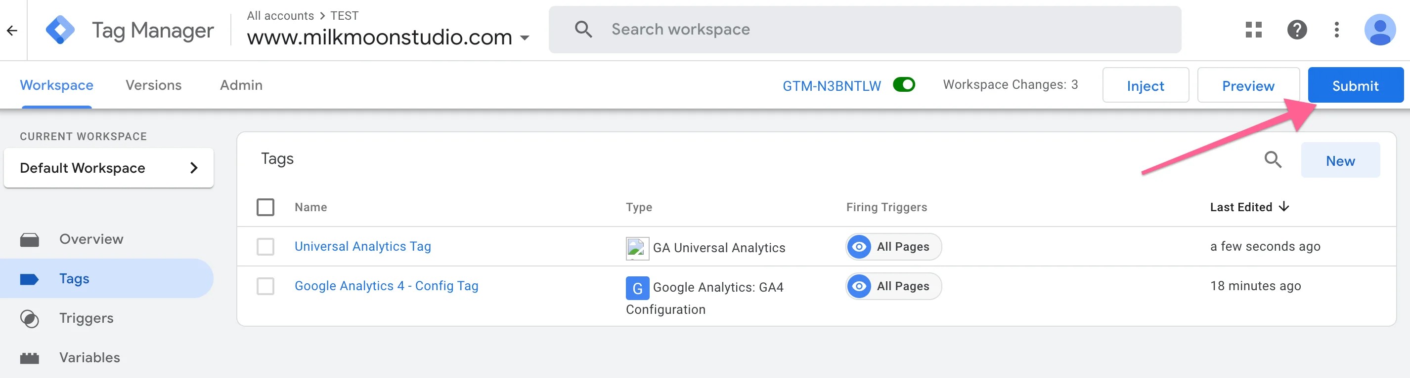 Publish the Universal Analytics Tag in Google Tag Manager