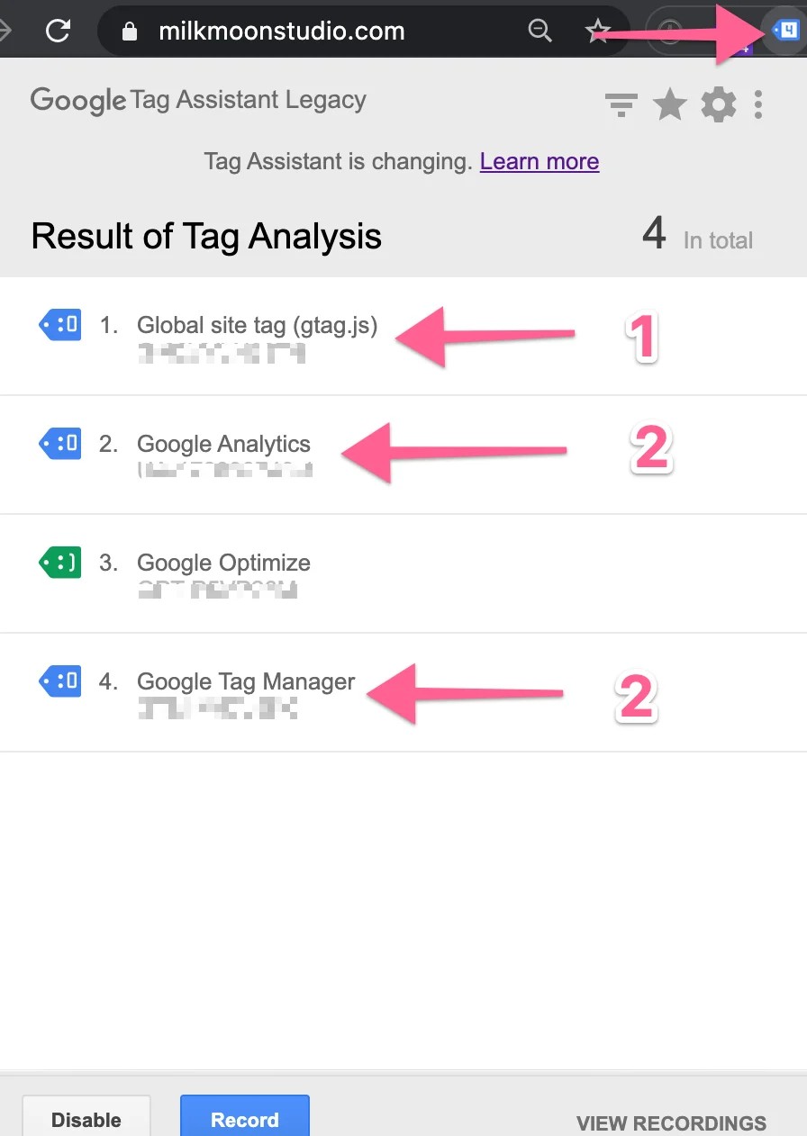 Use Google Tag Assistant to test the Google Analytics Tags